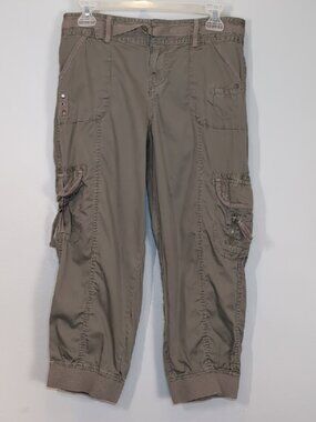 Apt. 9 Olive Green Utility Cargo Capri Joggers Womens Size 6 Gorpcore Hiking